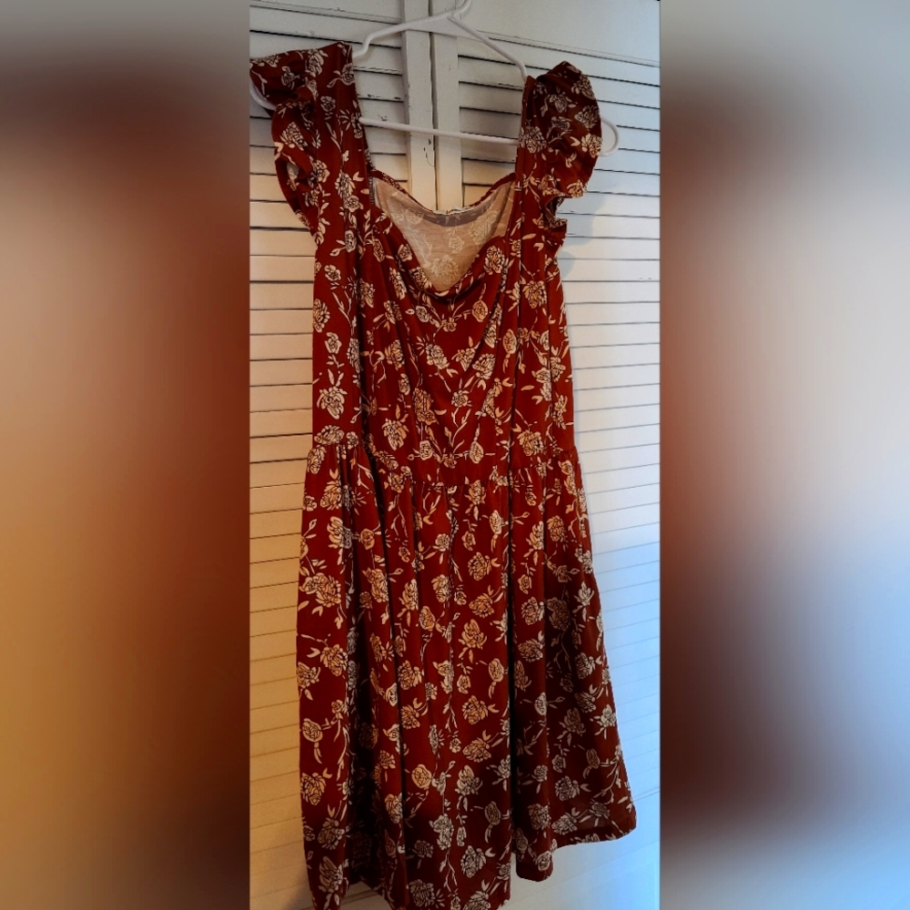 NeLoemes Summer Cute Floral Flowy Knee Length Sundressses Beach Dress for Women